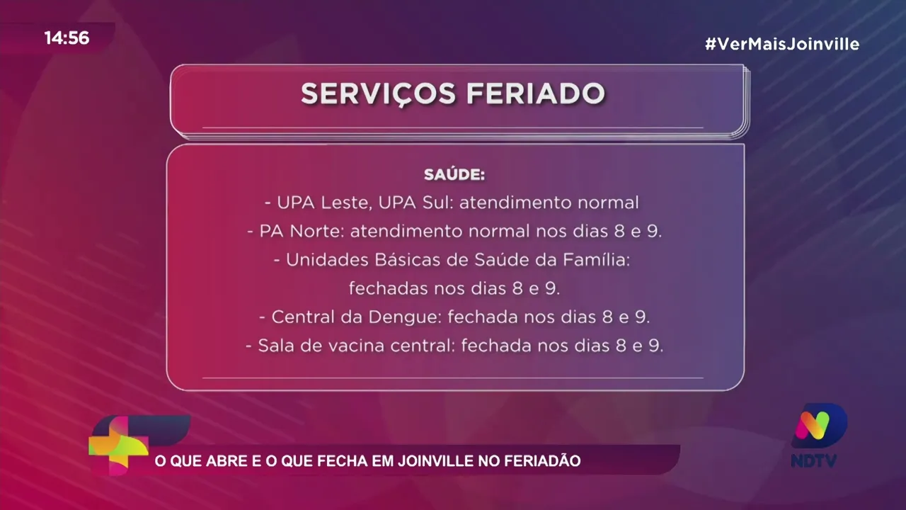 O que abre e o que fecha em Joinville no feriadão