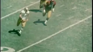 SAM HUFF SHOVES BILLY KILMER OUT OF BOUNDS