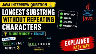 Longest Substring Without Repeating Characters Java Interview Question