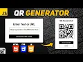 QR Code Generator using HTML CSS JavaScript JavaScript Mini Project Coderz Area