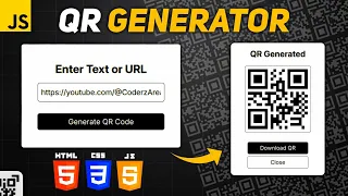 QR Code Generator using HTML CSS JavaScript JavaScript Mini Project Coderz Area