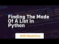 Finding the mode of a list in python