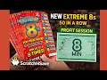 Oregon Lottery NEW 2 Extreme 8s Scratch Tickets 100 Session Goes Profit