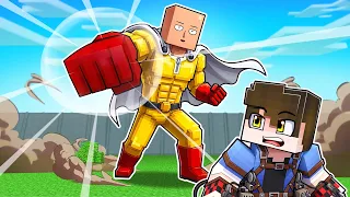 VIREI o TITAN SAITAMA no ATTACK on TITANS no Minecraft !