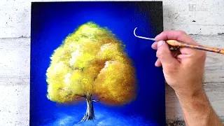 Download How to paint Beautiful Yellow Tree floating on a cloud in the Night Sky MP3