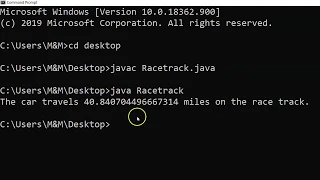 CIS18A Lab 2 Part B Race Car Java Program