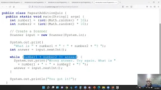 Java Language Code to find the sum of two randomly generated values using Java Random Method Loop