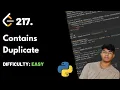 Contains Duplicate LeetCode 217 Theory Python code