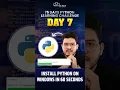 Install Python in 60 SECONDS on Windows Latest Version Day Python Learning