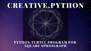 Square spirograph using python turtle