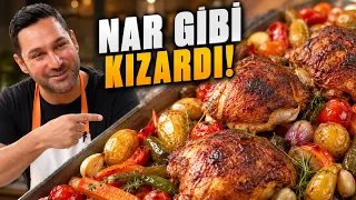 NAR GİBİ KIZARMIŞ TAVUK BUT! 🍗 Yaz Sebzeleriyle Fırında Tavuk Tarifi