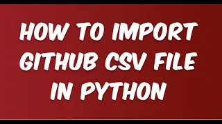 Python Tutorial Importing Files from GitHub