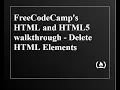 FreeCodeCamp - Basic HTML and HTML5 walkthrough