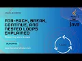 Mastering Java Loops For-Each Break Continue and Nested Loops Explained THE CODING HOUSE