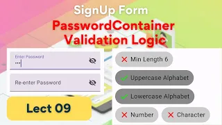SignUp-09 - PasswordContainer Validation Logic SignUp Form VM Compose Android Rashid