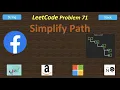 Simplify Path simplify path LeetCode 71 Stack String Facebook
