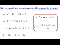 Quadratic Formula - Solving Quadratic Equations Algebra