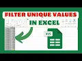 How To Filter Unique Values In Excel Filter Unique Value Quick Tutorial