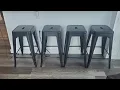 FDW Metal Bar Stools Set of 4 Counter Height Barstool Stackable Barstools Review