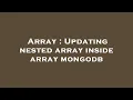 Array Updating nested array inside array mongodb