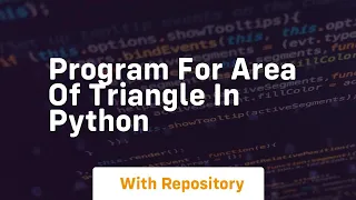program for area of triangle in python
