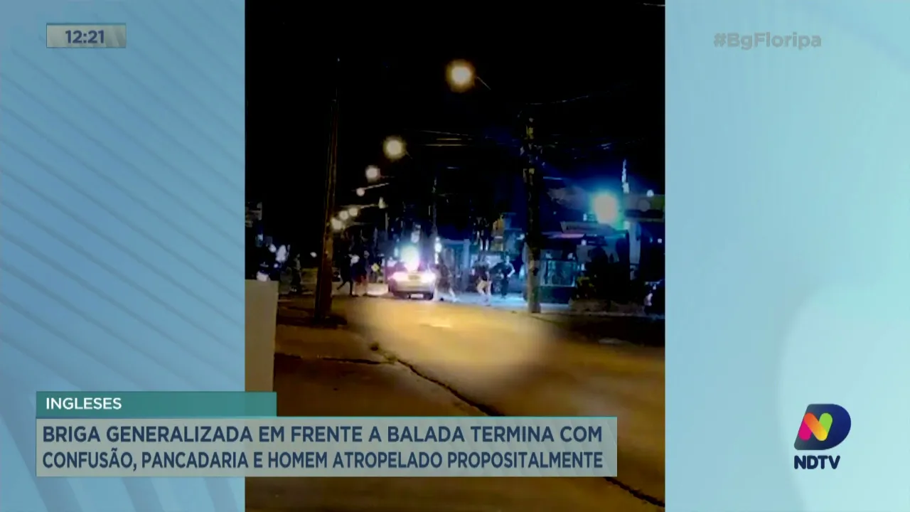 Briga generalizada em frente a balada termina com confusão e pancadaria