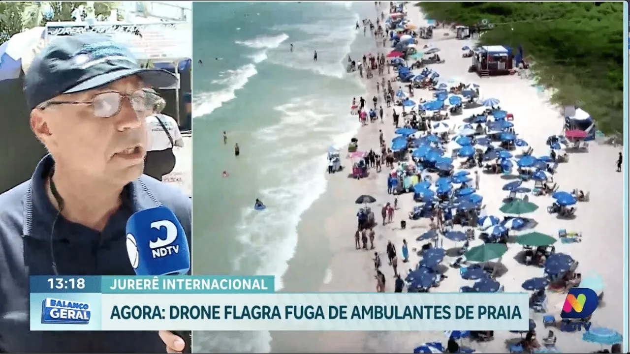 Operação contra ambulantes ilegais em Jurerê Internacional: fiscalização em andamento