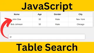 JavaScript - How To Create a Table Search Bar with JavaScript