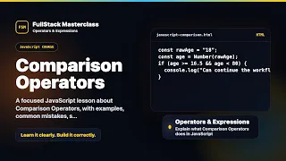 Comparison Operators Explained FullStack Masterclass JavaScript Course