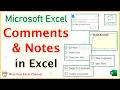 Comments vs Notes in Excel How to Add Delete Edit Comment Notes Reply to Comments Hindi