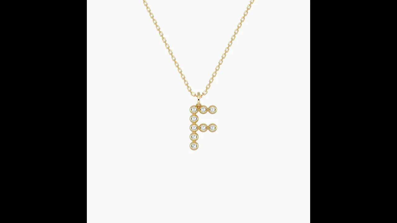 Letter F Initial Necklace Bubble Pendant