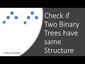 Binary tree - 35 Check if Two Binary Trees have same Structure