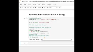 Day 63 Python Program to Remove Punctuations From a String