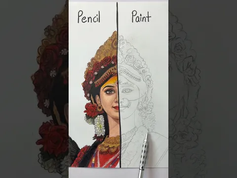 Raipur Ki Matarani 2026 ❤️🙏 Maa Durga Realistic Drawing 🔥 #shorts