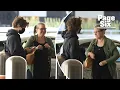 Bridget Fonda arrives at LAX with son Oliver Elfman in rare sighting