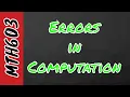 Errors in Computation of Numerical Analysis Numerical Methods Lecture 02 Urdu Hindi