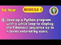VTU Python Programming Fibonacci Sequence Using While Loop 1BPLC105B 205B