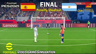 Spain vs Argentina | Final 2026 Penalty Shootout Simulation | eFootball PES 2021