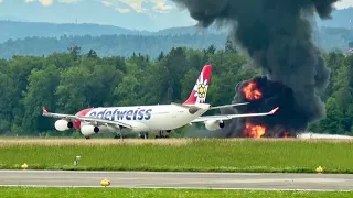 Plane Takes Off With Airport On Fire