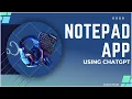 Notepad App using chatGPT Java Swing