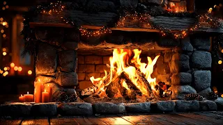 Winter Fireplace 4K With Crackling Logs In A Cozy Christmas Cabin To Relieve Stress And Insomnia 