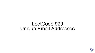 LeetCode 929 Unique Email Addresses