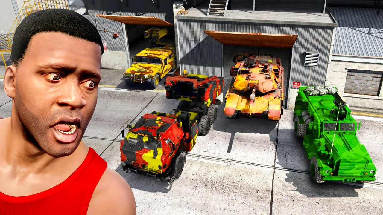 Inside the SECRET GARAGE at the ARMY Base! (GTA 5)