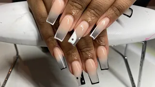 Watch Me Work | Nude to Clear Ombre Full Set | How to do Acrylic Nails | Clarissa Ama