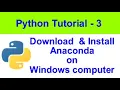 How to download Anaconda Installation of Anaconda Python Tutorial - 3