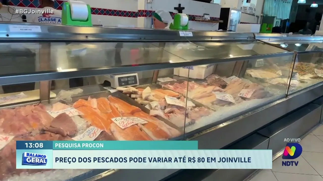 Pesquisa Procon: preços dos pescados pode variar até R$ 80 em Joinville