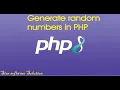 How to generate random numbers in PHP random numbers generation