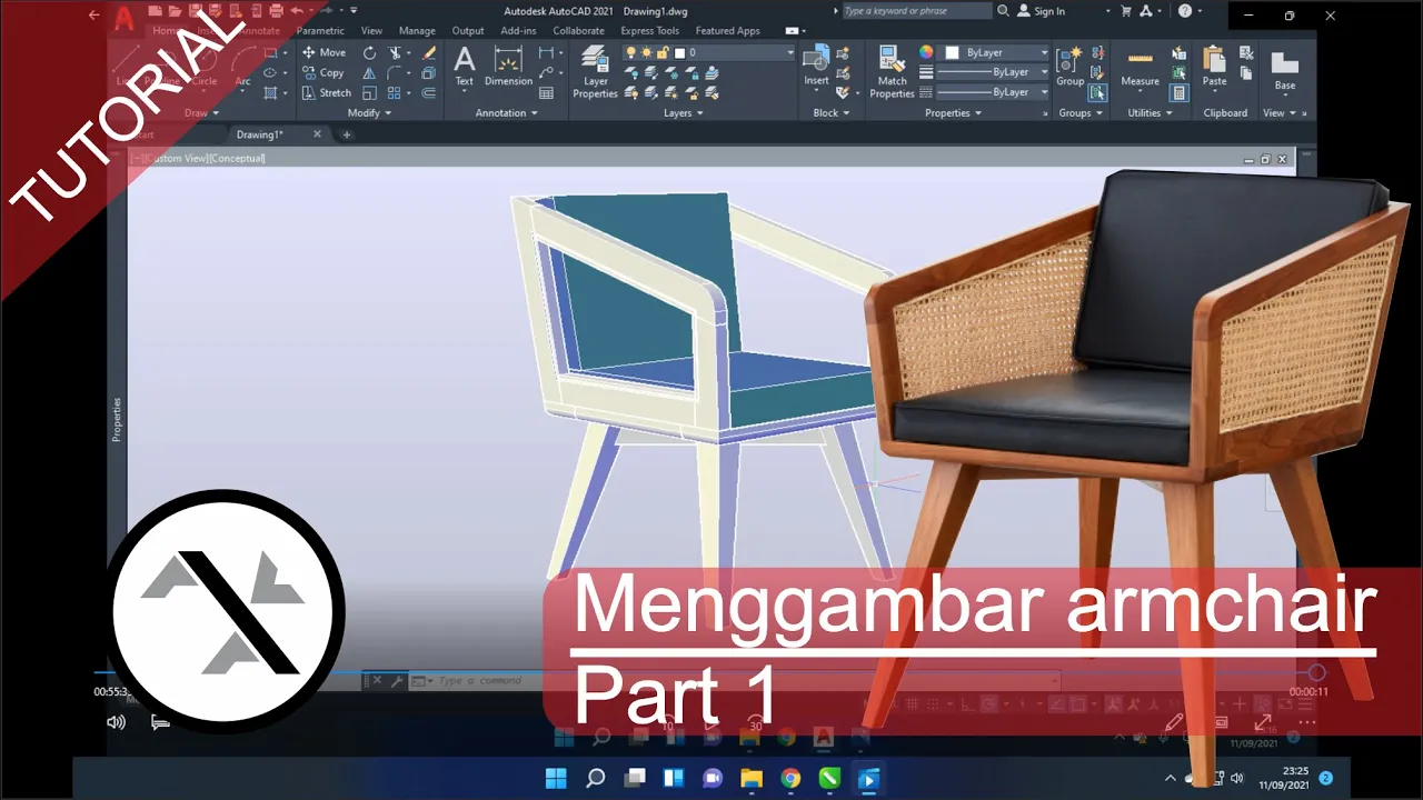 Tutorial gambar kursi di AutoCAD part 1