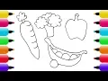 Coloring Vegetables and Drawing for Children - How to Draw Vegetable coloring page