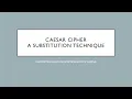 Caesar Cipher Encryption and Decryption